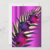 Fabulous 50 PInk Plum Paars Gold Hibiscus party Kaart (Achterkant)