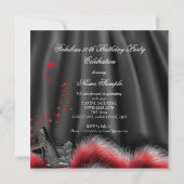 Fabulous 50 Red Black op hoge hoogte, feest Kaart (Achterkant)