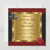 Fabulous 50 Red Black Stripe Heels Flirty Party Kaart (Achterkant)