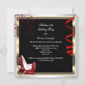 Fabulous 50 Red Black White 50th Birthday Party 2 Kaart (Achterkant)