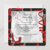 Fabulous 50 Red Black White Wild Birthday Party Kaart (Achterkant)