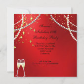 Fabulous 50 Red Heels Champagne Birthday Party 2 Kaart (Achterkant)