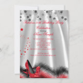 Fabulous 50 Red High Heels Black Silver Birthday 2 Kaart (Achterkant)