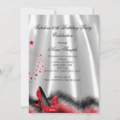 Fabulous 50 Red High Heels Black Silver Birthday Kaart (Achterkant)