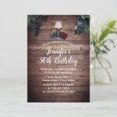 Fabulous 50 Red Wine Rustic Vineyard Birthday Kaart (Staand voorkant)