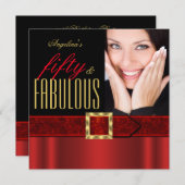 Fabulous 50 Regal Red Gold Black Foto van zaterdag Kaart (Voorkant / Achterkant)