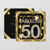 Fabulous 50 Retro Glamor Hollywood Gold Lijst 2 Kaart (Voorkant / Achterkant)