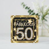 Fabulous 50 Retro Glamor Hollywood Gold Lijst 2 Kaart (Staand voorkant)
