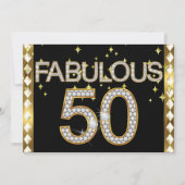 Fabulous 50 Retro Glamor Hollywood Gold Lijst Kaart (Voorkant)