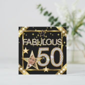 Fabulous 50 Retro Glamor Hollywood Gold Photo Kaart (Staand voorkant)
