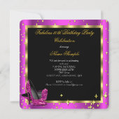 Fabulous 50 Rich Pink Champagne Heels Birthday Kaart (Achterkant)