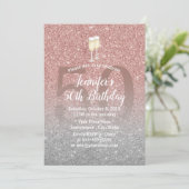 Fabulous 50 Roos Gold & Silver Glitter Birthday Kaart (Staand voorkant)