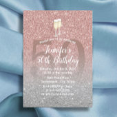 Fabulous 50 Roos Gold & Silver Glitter Birthday Kaart