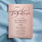 Fabulous 50 Roos Gold Typografie 50th Birthday Kaart