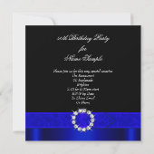Fabulous 50 Royal Blue Black Foto Birthday Party Kaart (Achterkant)