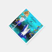 Fabulous 50 Royal Blue Blauwgroen Gold Birthday Pa Servetten (Hoek)