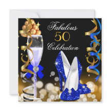 Fabulous 50 Royal Blue Gold Gold Party