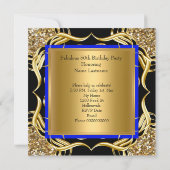 Fabulous 50 Royal Blue Heels Black Glitter Gold Kaart (Achterkant)