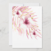 Fabulous 50 Roze Gold Flowers White Waterverf Kaart (Achterkant)