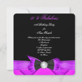 Fabulous 50 Roze Paarse Foto Birthday Party Kaart (Achterkant)