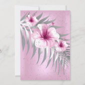 Fabulous 50  roze Silver Hibiscus party Kaart (Achterkant)
