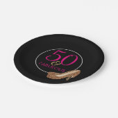 Fabulous 50 roze zwart goud | 50e verjaardag papieren bordje (Gekanteld)
