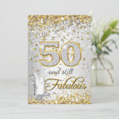 Fabulous 50 Silver Gold High Heels Kaart (Staand voorkant)