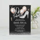 Fabulous 50 Silver High Heel Girl 50th Birthday Kaart (Staand voorkant)