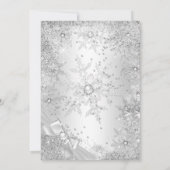 Fabulous 50 Silver White Pearl Bow Snowflake Kaart (Achterkant)