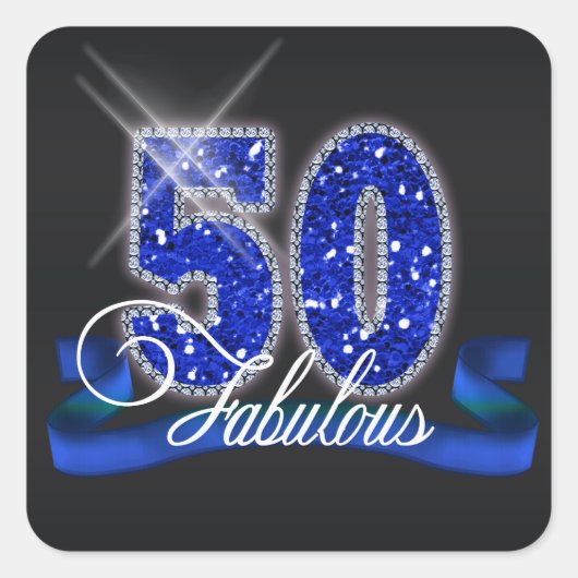 Fabulous 50 Sparkle ID191 Vierkante Sticker (Voorkant)