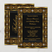 Fabulous 50 Super Elegant Diamond Gold Black 3 Kaart (Voorkant / Achterkant)