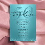 Fabulous 50 Turquoise Typografie 50th Birthday Kaart<br><div class="desc">50 en Fabulous Turquoise 50th Birthday Invitations.</div>