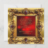 Fabulous 50 Verjaardag Regal Red Gold Gem Kaart (Achterkant)