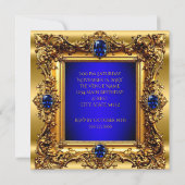 Fabulous 50 Verjaardag Royal Blue Gold Gem Kaart (Achterkant)