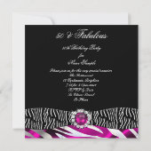 Fabulous 50 Zebra Black Pink Silver Birthday Party Kaart (Achterkant)