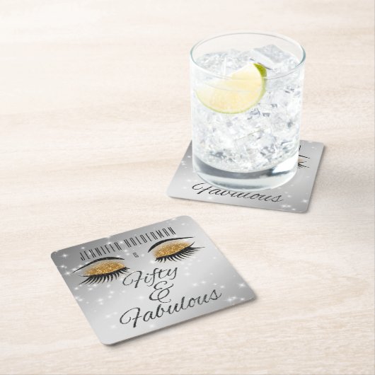 Fabulous 50 zwarte goudglam Onderzetters (Insitu)