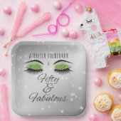 Fabulous 50 zwarte groene Glam-Borden Papieren Bordje (Feest)