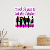 FABULOUS 50E BIRTHDAY-MODE MET EEN KONINGONTWERP POSTER (Keuken)