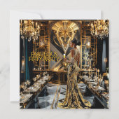 Fabulous 50ste Art Deco Vrouw Afro-Amerikaans Goud Kaart (Voorkant)