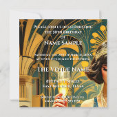 Fabulous 50th 1920's Art deco Vrouw Blauw Kaart (Achterkant)