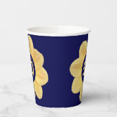 Fabulous 50th Birthday Blue and Yellow Floral Papieren Bekers (Links)