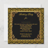 Fabulous 50th Birthday Celebration Black Gold Kaart (Achterkant)