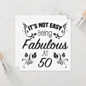 Fabulous 50th Birthday Kaart (Voorkant / Achterkant in situ)