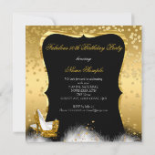 Fabulous 50th Birthday Party Gold Diamond Glitter Kaart (Achterkant)