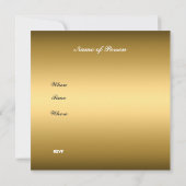 Fabulous 50th Birthday Party Gold Invitation Kaart (Achterkant)