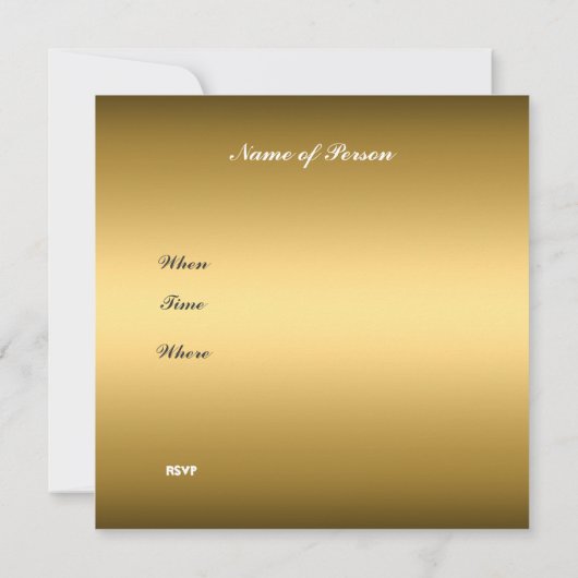 Fabulous 50th Birthday Party Gold Invitation Kaart (Achterkant)