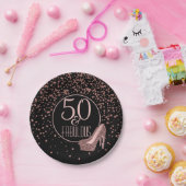 Fabulous 50th Birthday Party | Roos Gold Black Papieren Bordje (Feest)