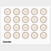 Fabulous 50th Birthday Pink Rose Gold Glitter Ronde Sticker (Vel)
