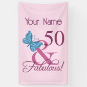 Fabulous 50th Birthday Spandoek (Verticaal)