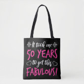 Fabulous 50th Birthday Tote Bag (Voorkant)